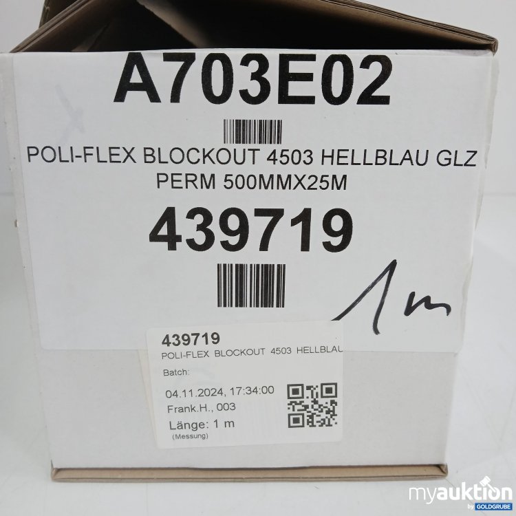 Artikel Nr. 439894 Artikel Nr. 439894: Poli-Flex Blockout 4503 hellblau GLZ PERM 500mm x 25m Länge 1m
