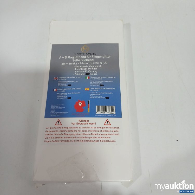 Artikel Nr. 812894: Meisterwerk A+B Magnetband für Fliegengitter selbstklebend 3m+3m(L)x15mm (B) x2mm (D)