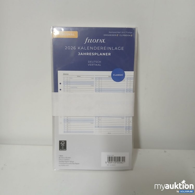 Artikel Nr. 917894: Filofax 2026 Kalendereinlage Jahresplaner 9x