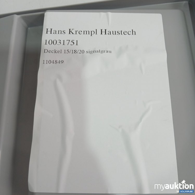 Artikel Nr. 861896: Hans Krempl Haustech Deckel 15/18/20 signalgrau 