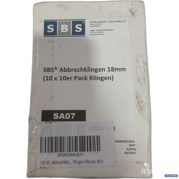 Artikel Nr. 929897 Artikel Nr. 929897: SBS Abbrechklingen 18mm 10x10 Pack SA 07