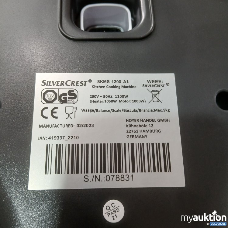 Artikel Nr. 995897: SilverCrest Monsieur Cuisine Smart Küchenmaschine SKMS 1200 A1