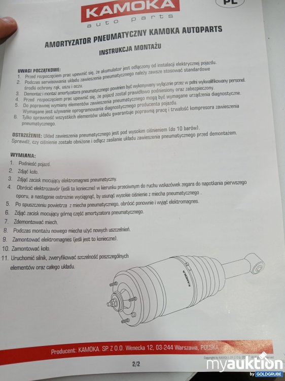 Artikel Nr. 843898 Artikel Nr. 843898: Air strut Kamoka