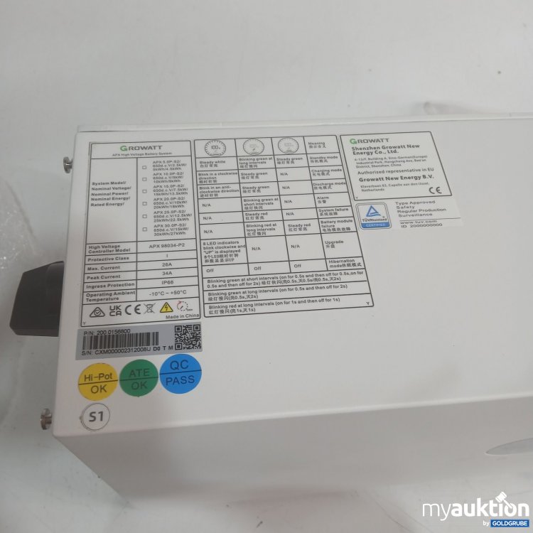 Artikel Nr. 921898 Artikel Nr. 921898: Growatt APX High Voltage Battery System APX 98034-P2 EU