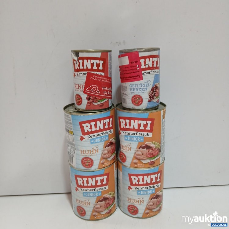 Artikel Nr. 470902: Rinti 4x400 g Kennerfleisch Junior Huhn, 2x400g Rind und Geflügelherzen