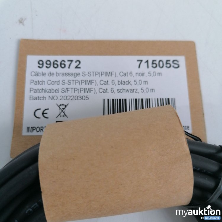 Artikel Nr. 442904: Patchkabel S/FTP (PIMF), Cat 6, schwarz, 5m