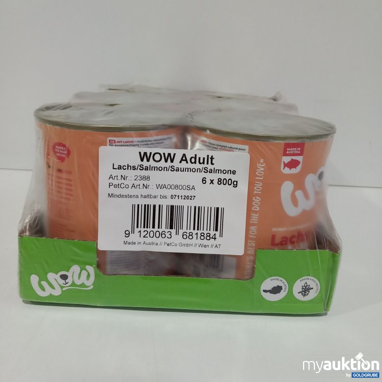 Artikel Nr. 819904 Artikel Nr. 819904: Wow Hundefutter Adult Lachs 6x800 g