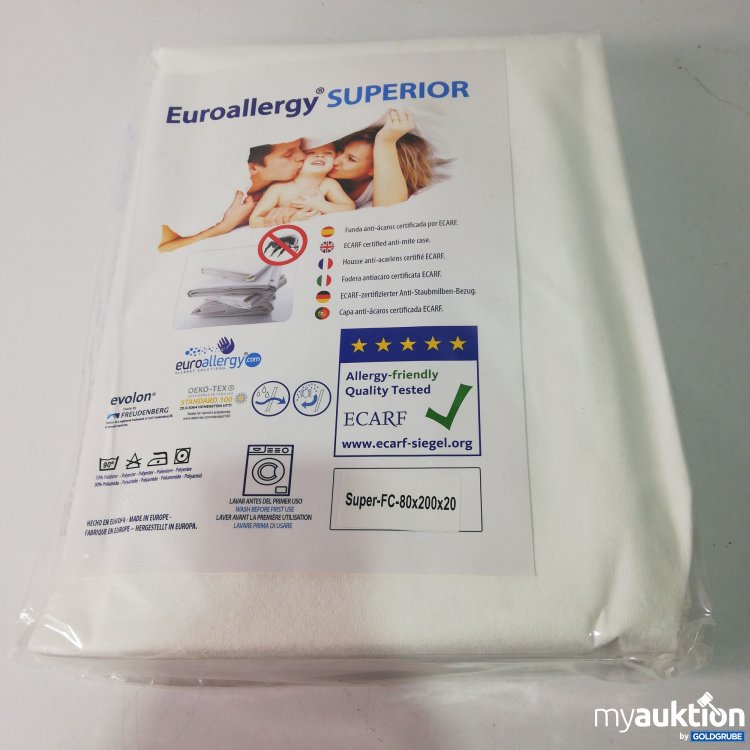Artikel Nr. 432905 Artikel Nr. 432905: EuroallergySuperior Anti-Staubmilben Bezug 80x200x20cm