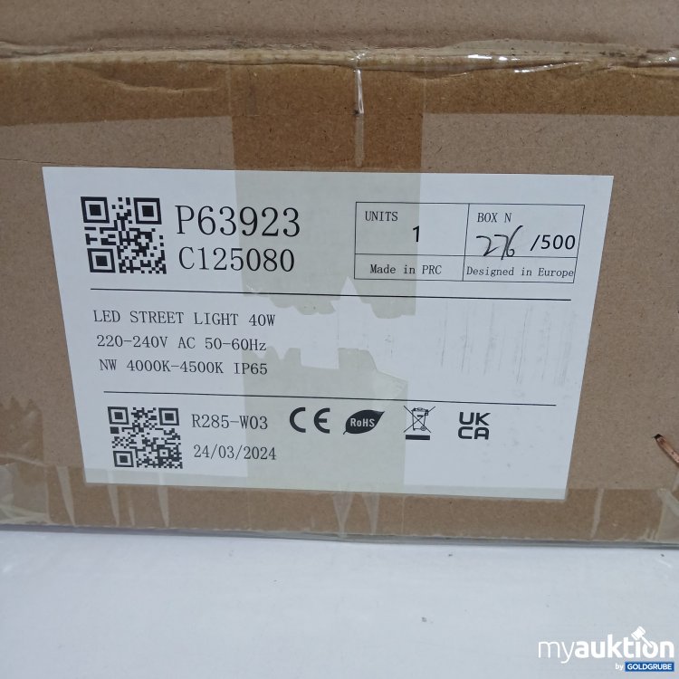 Artikel Nr. 439905 Artikel Nr. 439905: LED Street Light 40W 220-240V AC 50-60Hz IP65