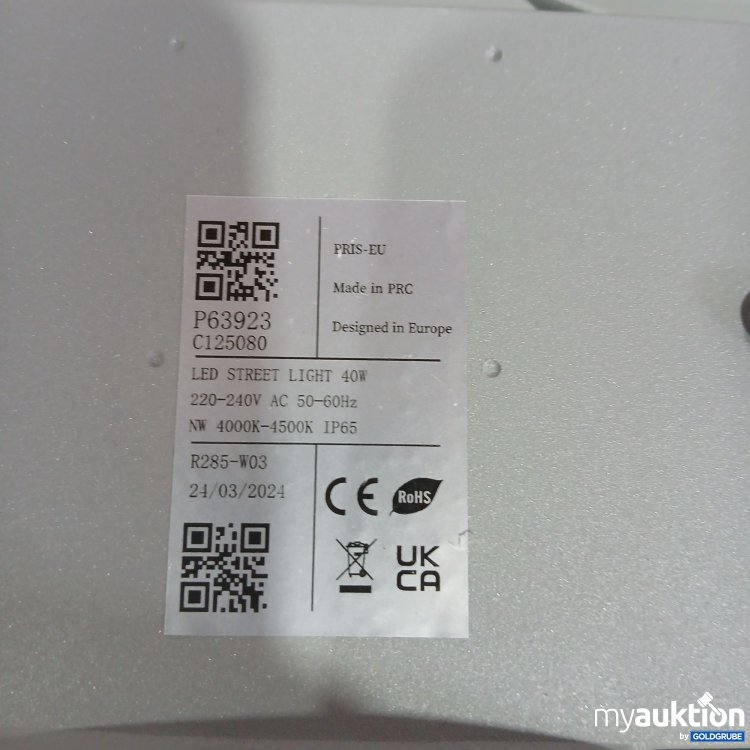 Artikel Nr. 439905 Artikel Nr. 439905: LED Street Light 40W 220-240V AC 50-60Hz IP65