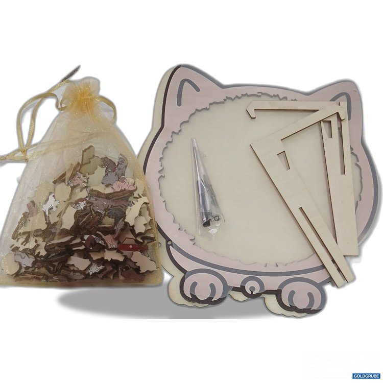 Artikel Nr. 522905: Cat shaped wooden Puzzle in Morandl color 