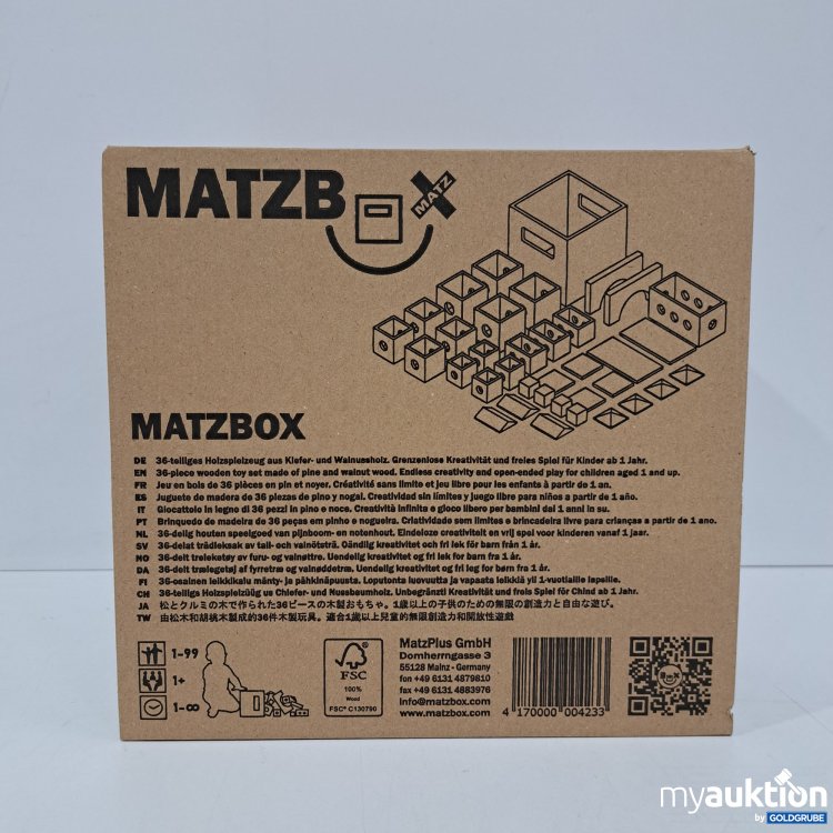 Artikel Nr. 815905 Artikel Nr. 815905: Matzbox Bauklötze 36-teilig aus Kiefer- u. Walnussholz