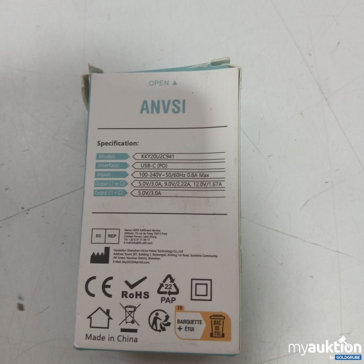 Artikel Nr. 929905 Artikel Nr. 929905: Anvsi 20W Port USB C Ladegerät