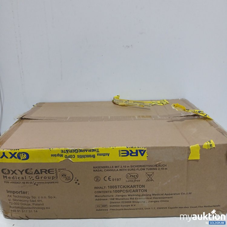 Artikel Nr. 478906 Artikel Nr. 478906: 100 Stk Oxycare Nasenbrille mit 2,10 m Sicherheitsschlauch