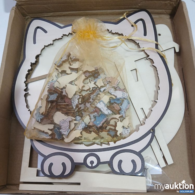 Artikel Nr. 522906: Cat shaped wooden Puzzle macaron color 