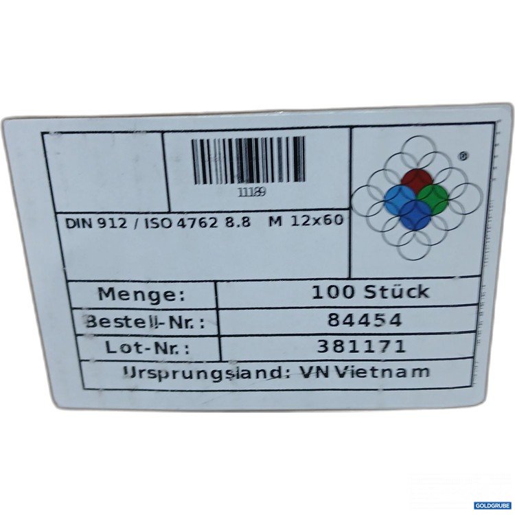 Artikel Nr. 896906: Zylinderschrauben mit ISK M12x60 100stk 