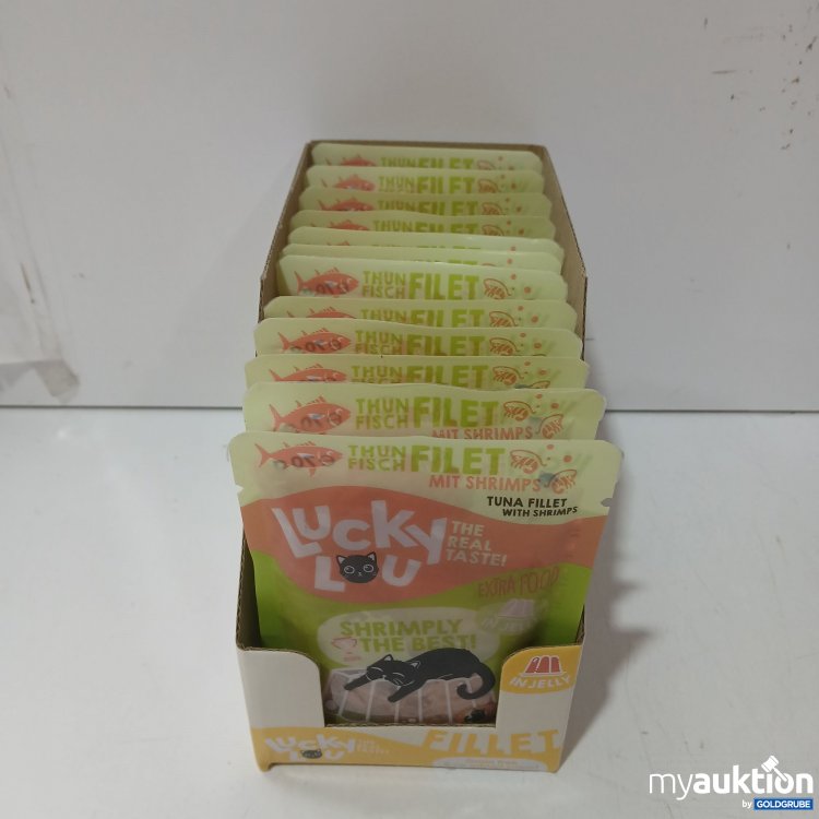 Artikel Nr. 976906 Artikel Nr. 976906: Lucky Lou Thunfisch Filets mit Shrimps in Jelly 12×70g