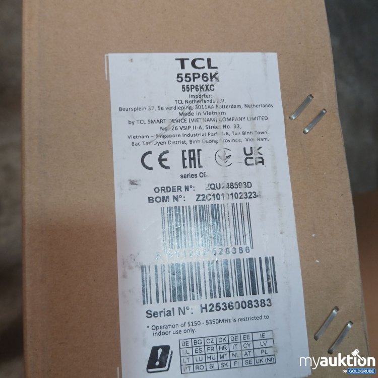 Artikel Nr. 465907 Artikel Nr. 465907: TCL 4K HDRTV 55 Zoll ZQU248593D
