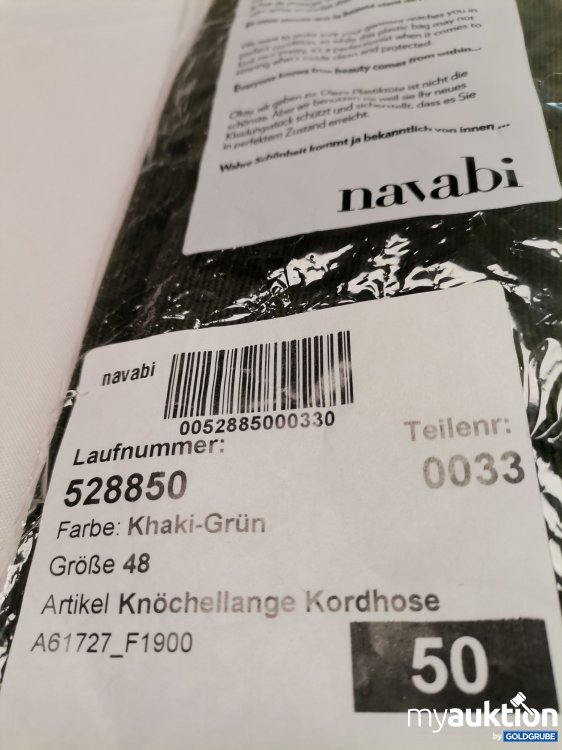 Artikel Nr. 863907: Navabi 3/4 Cordhose 