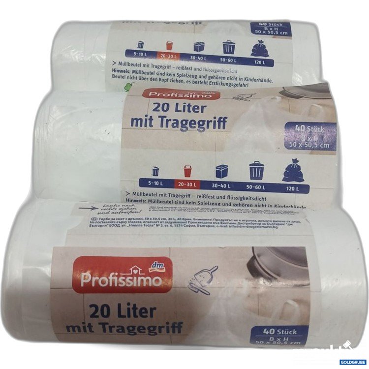 Artikel Nr. 959908: Profissimo Müllbeutel 20 Liter mit Tragegriff 
50x5cm  
3x40Stk