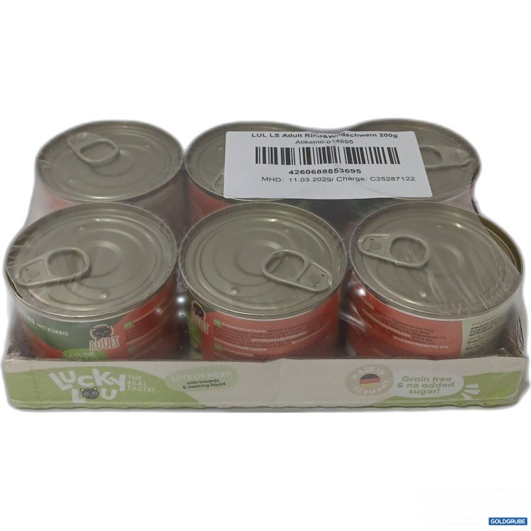 Artikel Nr. 976908 Artikel Nr. 976908: Lucky Lou Adult Rind & Wildschwein 6×200g