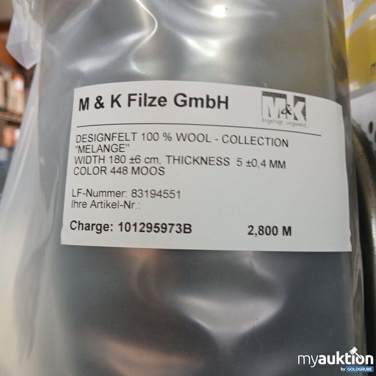 Artikel Nr. 444909 Artikel Nr. 444909: M&K Filze Designfelt 100% Wool collection Melange 2.800m