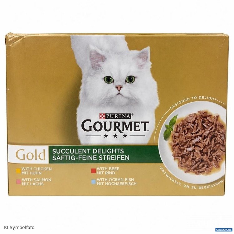 Artikel Nr. 471910 Artikel Nr. 471910: Purina Gourmet Gold saftig-feine Streifen (Huhn, Lachs, Rind, Hochseefisch) 24 x 85g