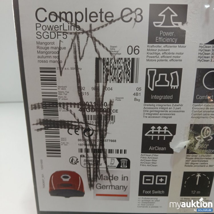 Artikel Nr. 361911 Artikel Nr. 361911: Miele Complete C3 PowerLine SGDF5 Staubsauger Mangorot