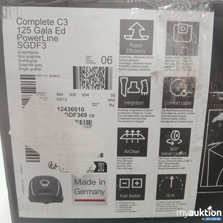 Artikel Nr. 361912 Artikel Nr. 361912: Miele Complete C3 125 Gala Ed PowerLine SGDF3 Staubsauger Graphitgrau