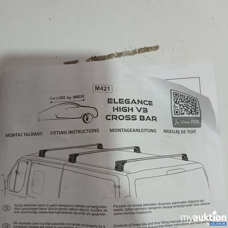 Artikel Nr. 957912: Elegance High V3 Cross Bar für Ford Custom 