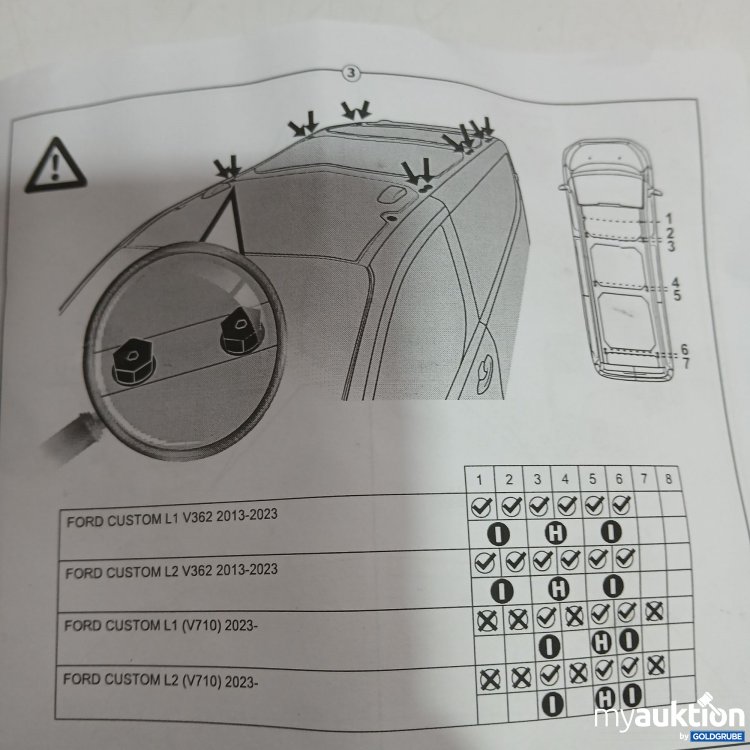 Artikel Nr. 957912: Elegance High V3 Cross Bar für Ford Custom 