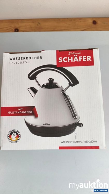 Artikel Nr. 928914: Schäfer Wasserkocher Edelstahl 1.7 L 240V 2200W
