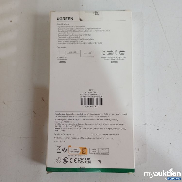 Artikel Nr. 981914: UGREEN USB 2.0 Sharing Switch, 480Mbps