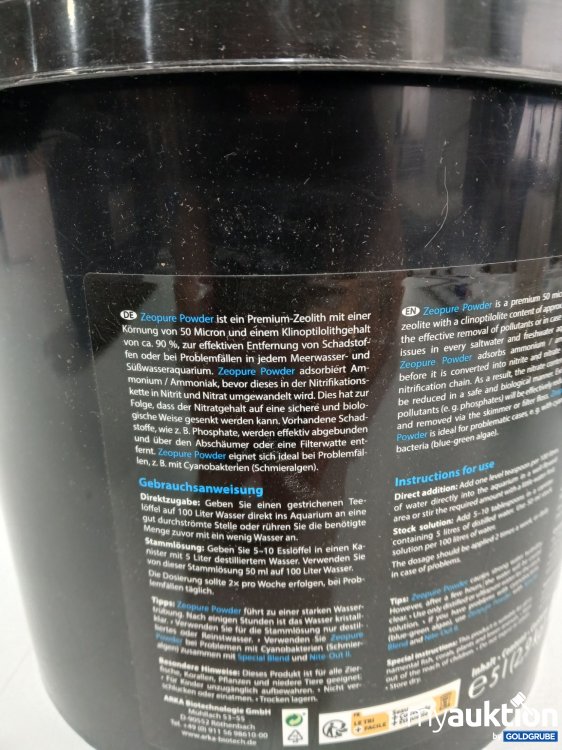 Artikel Nr. 994914 Artikel Nr. 994914: ARKA Zeopure Powder 2,9kg (5l) Süsswasser & Meerwasser