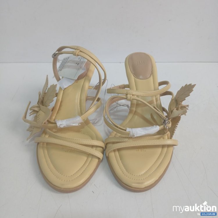 Artikel Nr. 930916: H&M Schuhe mit Absatz Farbe Gelb, mit Blattdesign Gr 38