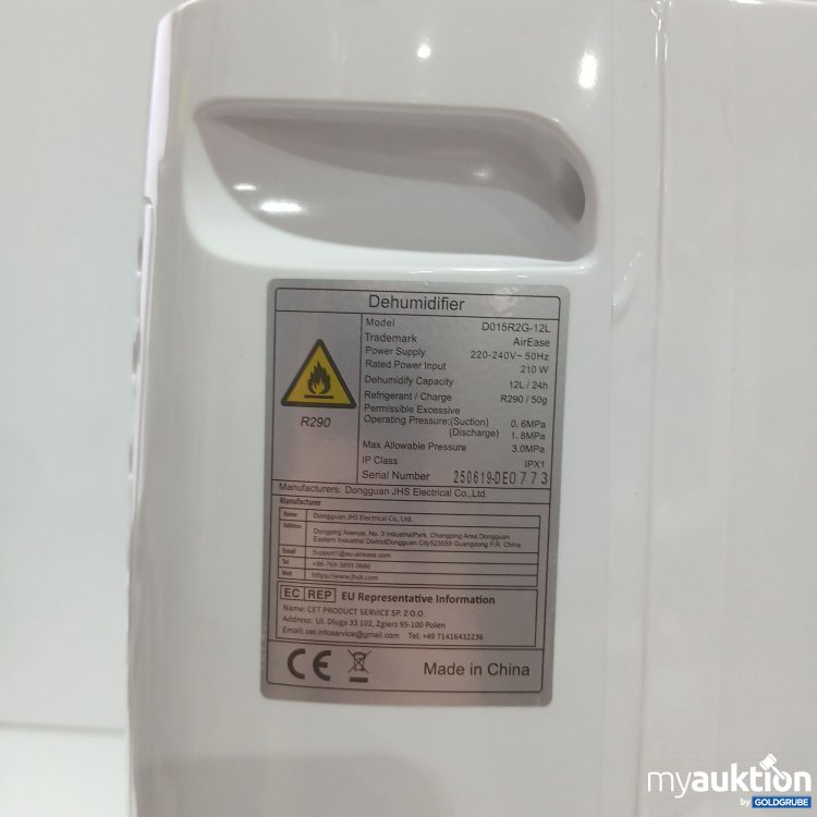 Artikel Nr. 980917 Artikel Nr. 980917: AirEase Dehumidifier Compressor weiß Model: DO15R2G-12L