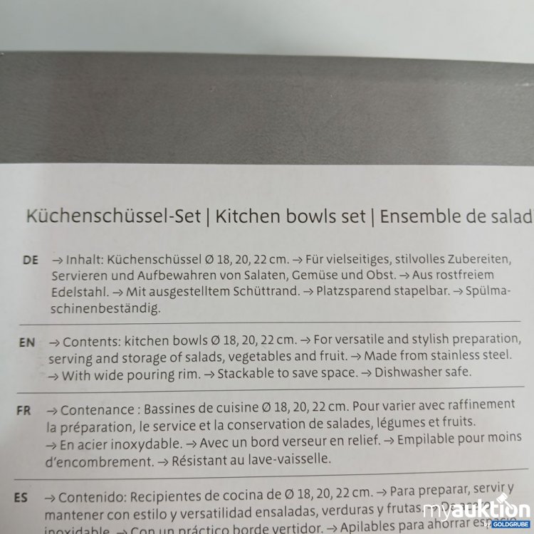 Artikel Nr. 921918: Silit Küchenschüssel-Set