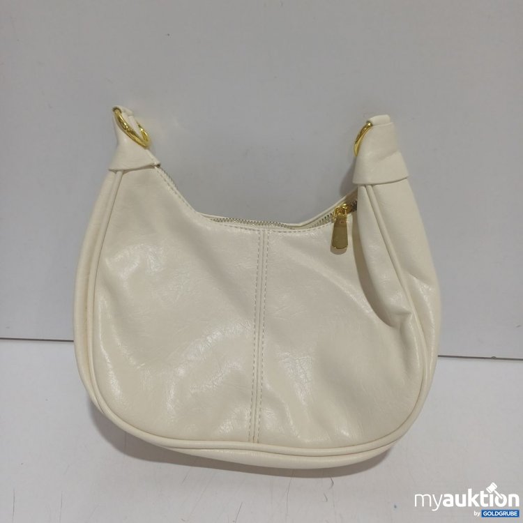 Artikel Nr. 938918: Beige Handtasche mit goldenen Details und Reißverschluss
