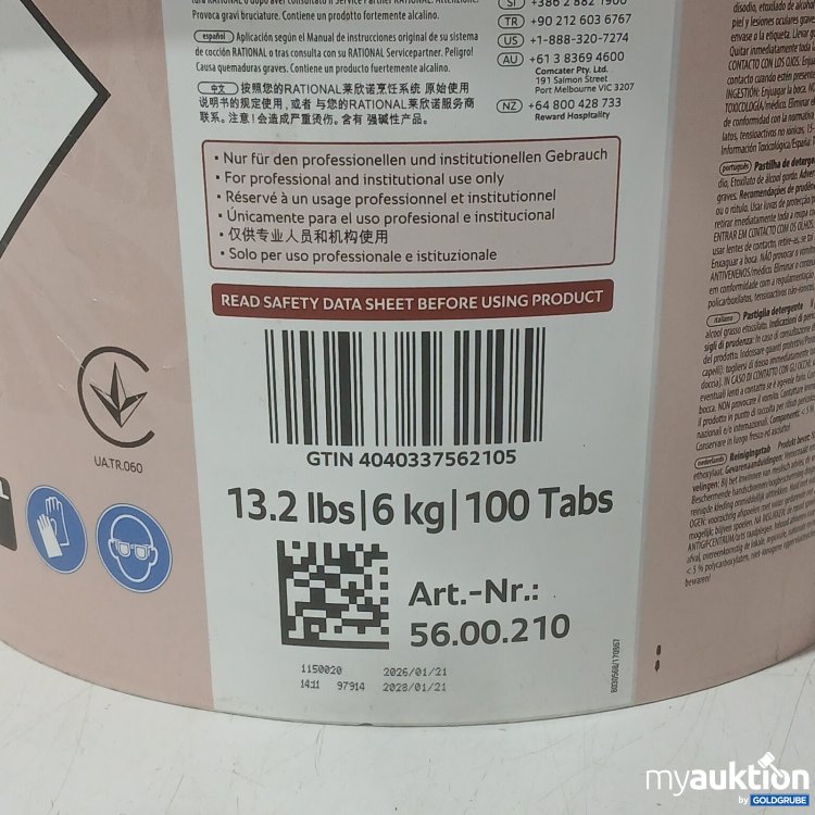 Artikel Nr. 524919 Artikel Nr. 524919: RATIONAL Reiniger-Tabs 100 Tabs = 6 kg Art.-Nr. 56.00.210