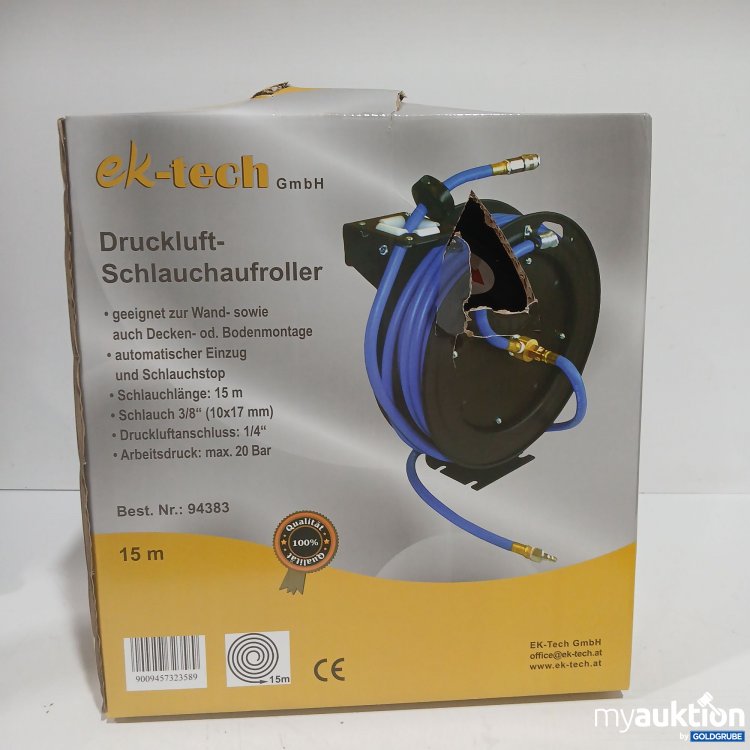 Artikel Nr. 978920 Artikel Nr. 978920: Ek-Tech Druckluft Schlauchaufroller 15m 94383