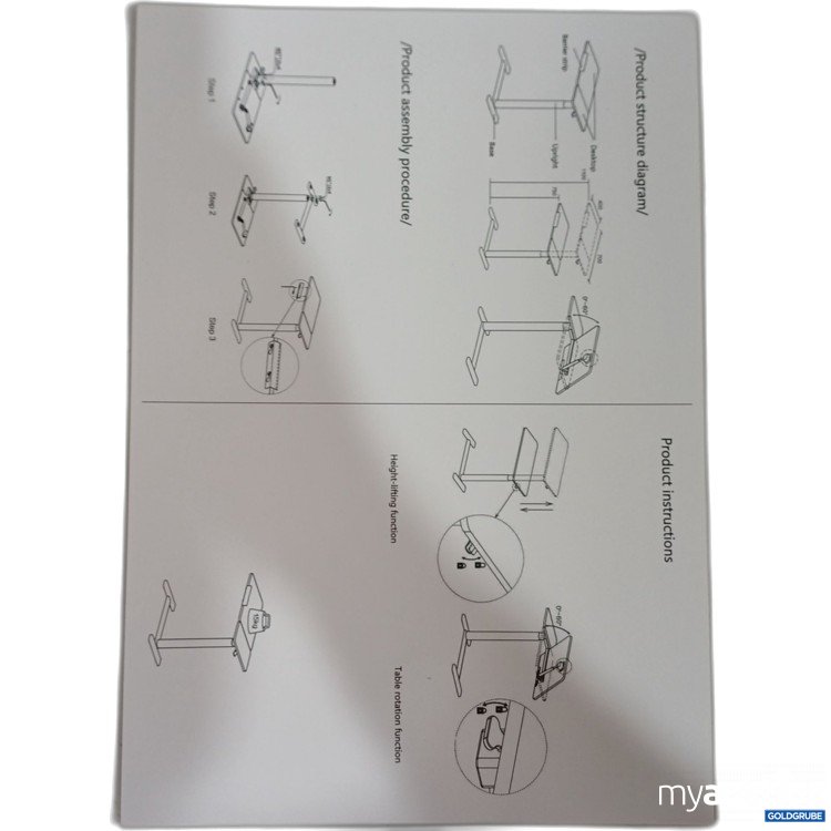 Artikel Nr. 981920: Höhenverstellbarer Laptoptisch mit neigbarer Arbeitsfläche, 15kg maximale Belastung, 400x700mm, Höhe zwischen 750 - 1100mm