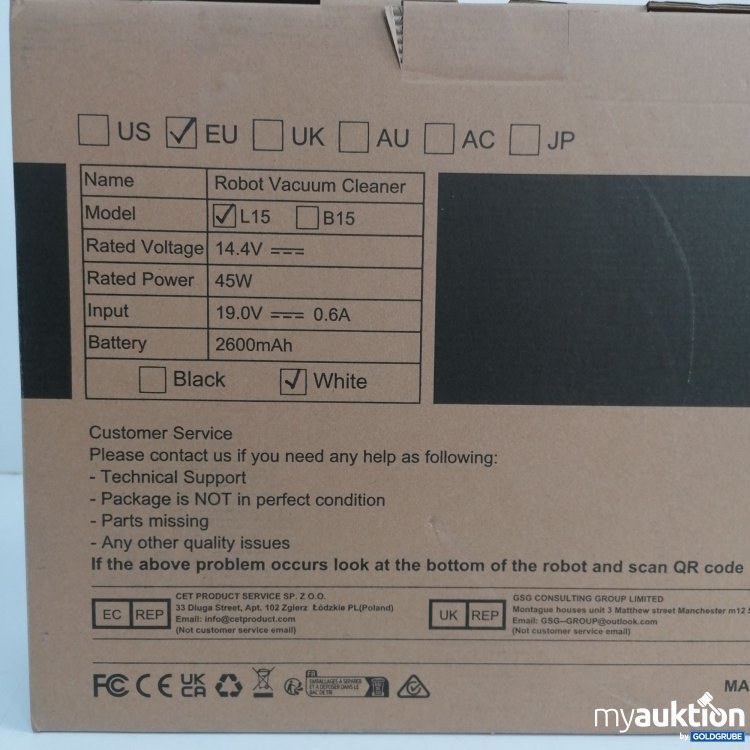 Artikel Nr. 438921: Robot Vacuum Cleaner L15 weiß 