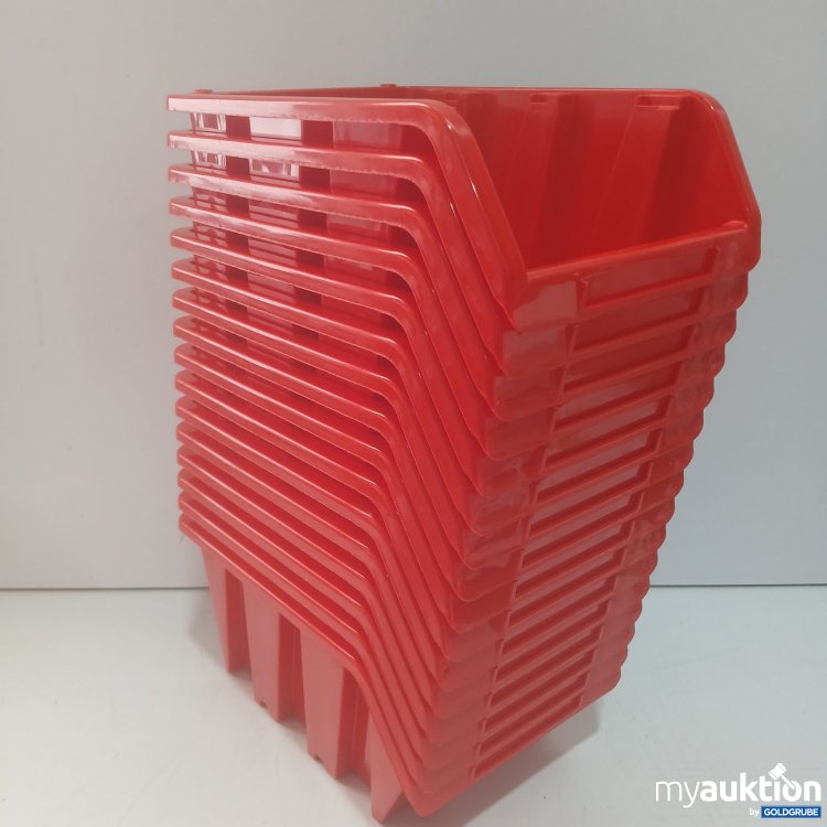 Artikel Nr. 465921 Artikel Nr. 465921: rote Kunststoff Stapelboxen Länge 30cm breite 8cm 16Stk