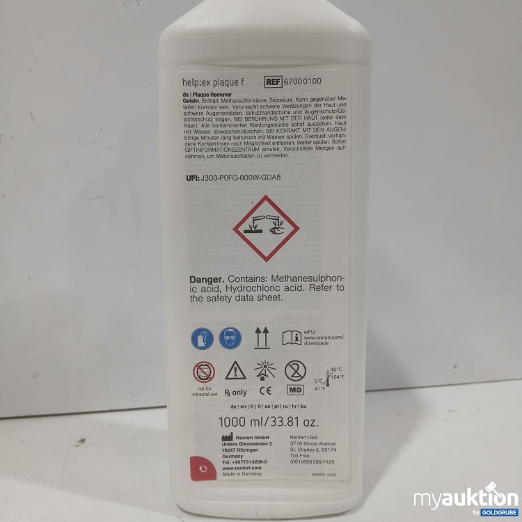 Artikel Nr. 524921: Renfert help:ex plaque f Plaque Remover 1000 ml