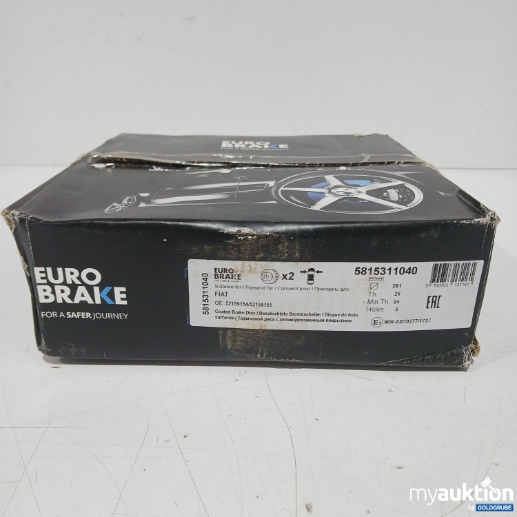 Artikel Nr. 466922 Artikel Nr. 466922: Euro Brake beschichtete Bremsscheiben für Fiat 5815311040 2stk