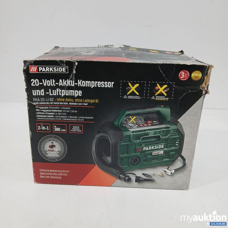 Artikel Nr. 870922 Artikel Nr. 870922: Parkside 20 Volt Akku Kompressor und Luftpumpe