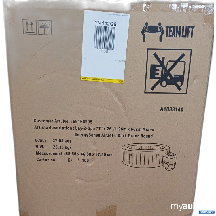 Artikel Nr. 981923: Aufblasbarer Bestway Lay-Z-Spa Miami Whirlpool, dunkelgrünen Außenfarbe und einem AirJet-Massagesystem