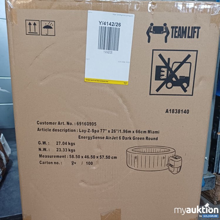 Artikel Nr. 981923: Aufblasbarer Bestway Lay-Z-Spa Miami Whirlpool, dunkelgrünen Außenfarbe und einem AirJet-Massagesystem
