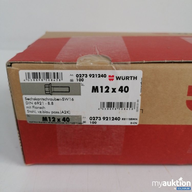 Artikel Nr. 438924: Würth M12 x 40 Sechskantschrauben SW16 mit Flansch