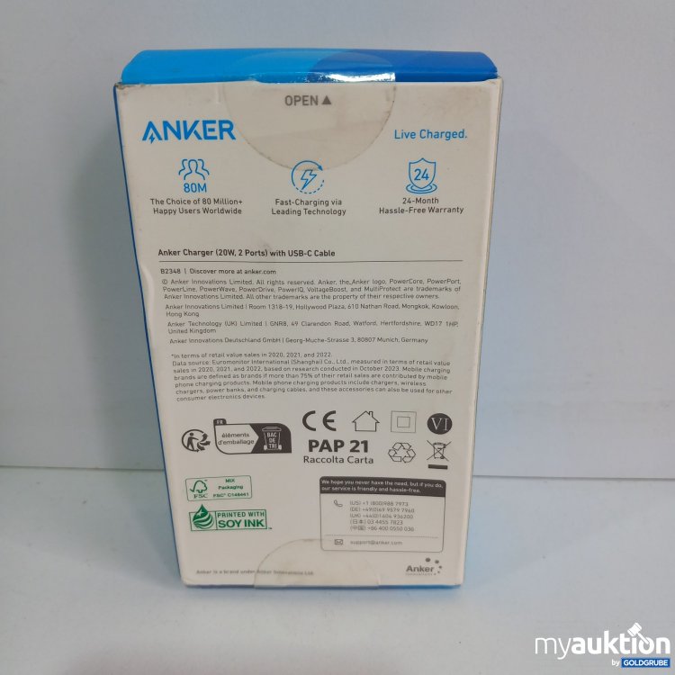Artikel Nr. 821925 Artikel Nr. 821925: Anker No.1 Charger with USB Cable